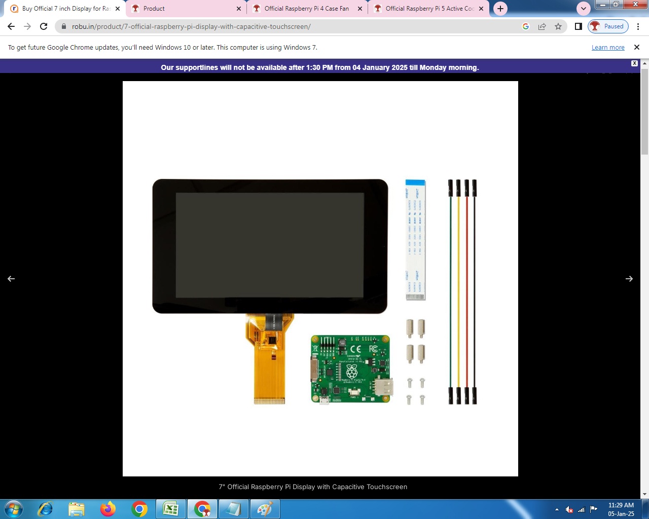 7″ Official Raspberry Pi Display with Capacitive Touchscreen