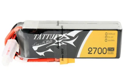 TATTU 2700mAh 3S 25C Lipo Battery.