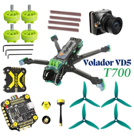 FlyFishRC Volador II VD5 T700 FPV Freestyle Analog FPV Drone kit