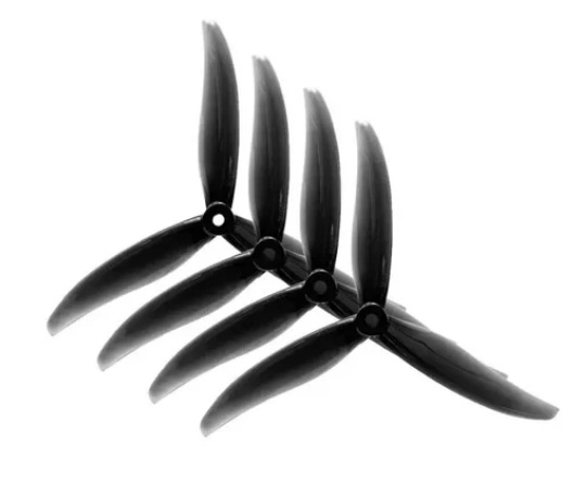 Gemfan 7037 3-Blade Polycarbonate Propeller 2CW+2CCW (Set of 4) - Black