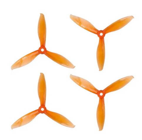 5149 HD Tri Blade Flash Propellers 2CW+2CCW - (2 Pairs) - Transparent Orange.