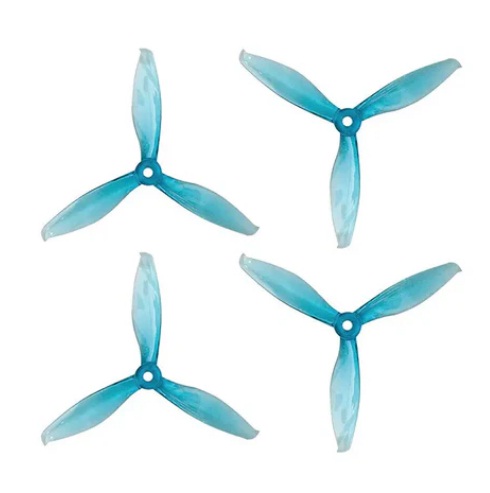 5149 HD Tri-Blade Flash Propellers 2CW+2CCW - (2 Pairs) - Transparent Blue.