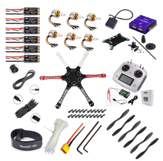 Radiolink Crossflight Flight Controller With TS100 GPS F550 hexacopter Advance Drone Kit - Flysky - i6s