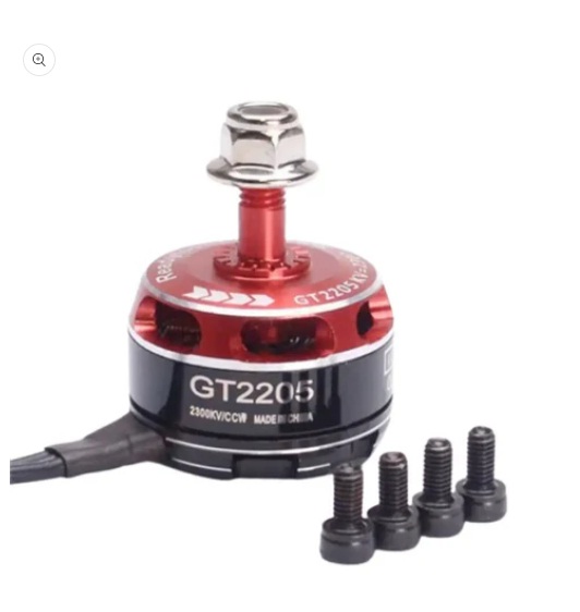 GT2205 2300KV Brushless DC Motor – Silver Cap (CCW Motor Rotation)